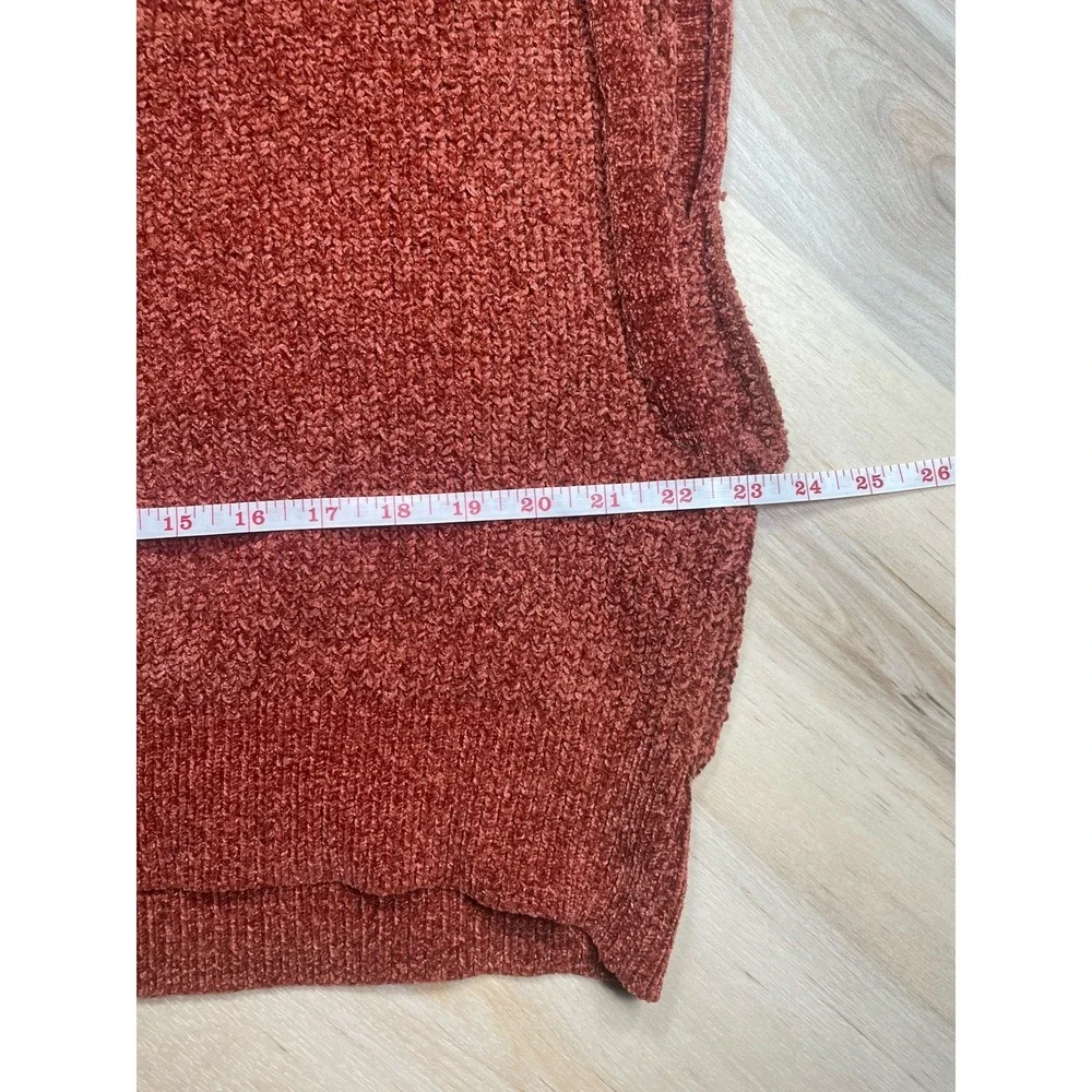 Jon & Anna‎ Chenille Sweater Orange Cozy Soft Mock Neck Boxy Size Small